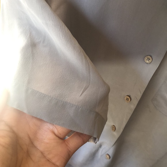 Classic Silk Shirt Classy Grey V Neck and Durable Find The Perfect Gift - Picture 8 of 8